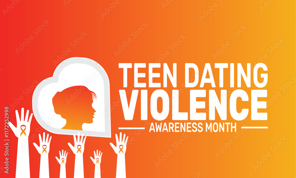 National Teen Dating Violence Awareness and Prevention Month background ...