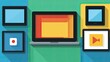 © Zaenal - Laptop and digital frames on teal background.