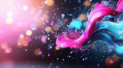 Poster - Dynamic paint splash action creative studio abstract art vibrant colors close-up visual impact