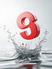 Poster - Interest rate percentage symbol as a sinking ship, economic downturn metaphor