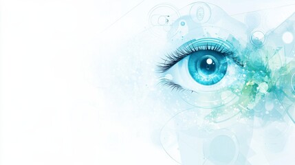 Wall Mural - world sight day abstract background. featuring calming blues, whites, and greens. highlighting visio