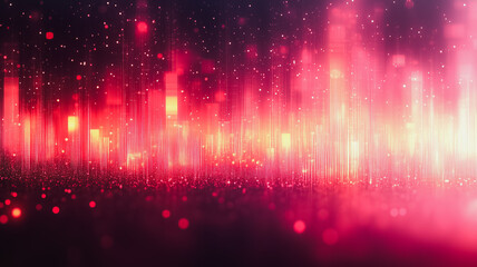 Poster - Crimson Energy: Abstract art depicting vibrant, pulsating crimson light streaks against a dark background, evoking feelings of power, intensity, and dynamism. Perfect for tech, music.