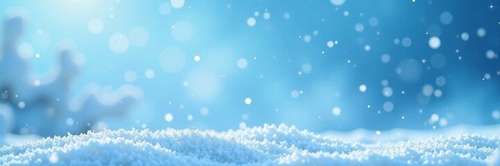 Wall Mural - Soft snowflakes gently fall from a clear blue sky, landscape, delicate, winter wonderland