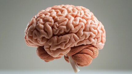 Poster - A detailed image of a human brain showcasing its intricate structure and folds, emphasizing its importance in cognitive functions.