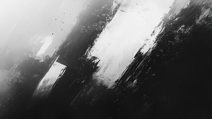 Poster - Monochromatic Metropolis: A dramatic, abstract cityscape rendered in shades of gray, evoking a sense of mystery and urban density.