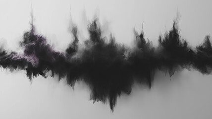 Poster - Abstract Ink Swirl - Black and Grey: This abstract image captures a swirling, dynamic ink splatter that appears to be a mix of black and grey.  The soft.