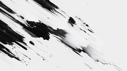 Poster - Abstract Black Ink Strokes on White Background: A mesmerizing abstract background featuring bold, dynamic black ink strokes on a clean white surface.