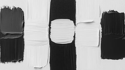 Poster - Monochromatic Canvas: Abstract Black and White Paint Strokes 