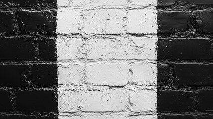 Poster - Black and White Brick Wall Texture: A stark contrast of black and white bricks creates a captivating texture, perfect for minimalist and urban design projects.