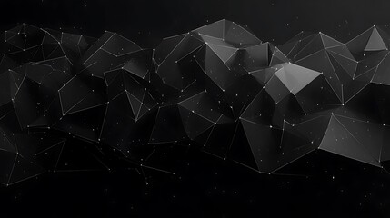 Abstract dark polygonal background with connected lines and nodes.