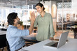 © fizkes - Cheerful successful Indian business colleagues giving high five at office workplace, finishing professional discussion, consultation, brainstorming, enjoying cooperation, teamwork © fizkes - Cheerful successful Indian business colleagues giving high five at office workplace, finishing professional discussion, consultation, brainstorming, enjoying cooperation, teamwork