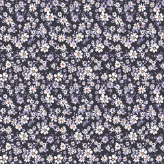 seamless Cute pattern in small flower Small white flowers  background