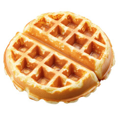 Belgian waffle isolated on white transparent background