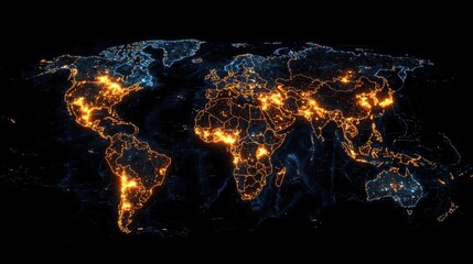 Aufkleber - Visualizing global connectivity a glowing digital map of dcdd standards worldwide infographic digital environment global perspective
