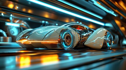 Leinwandbilder - Revolutionizing transportation hyperloop concept showcased in futuristic urban environment innovative design high-speed travel