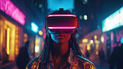 Aufkleber - Exploring a vivid digital world a virtual reality user's journey in an immersive environment