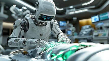 Leinwandbilder - Ai-powered robots performing surgeries in a sterile environment innovations in medical technology and robotic surgery standards