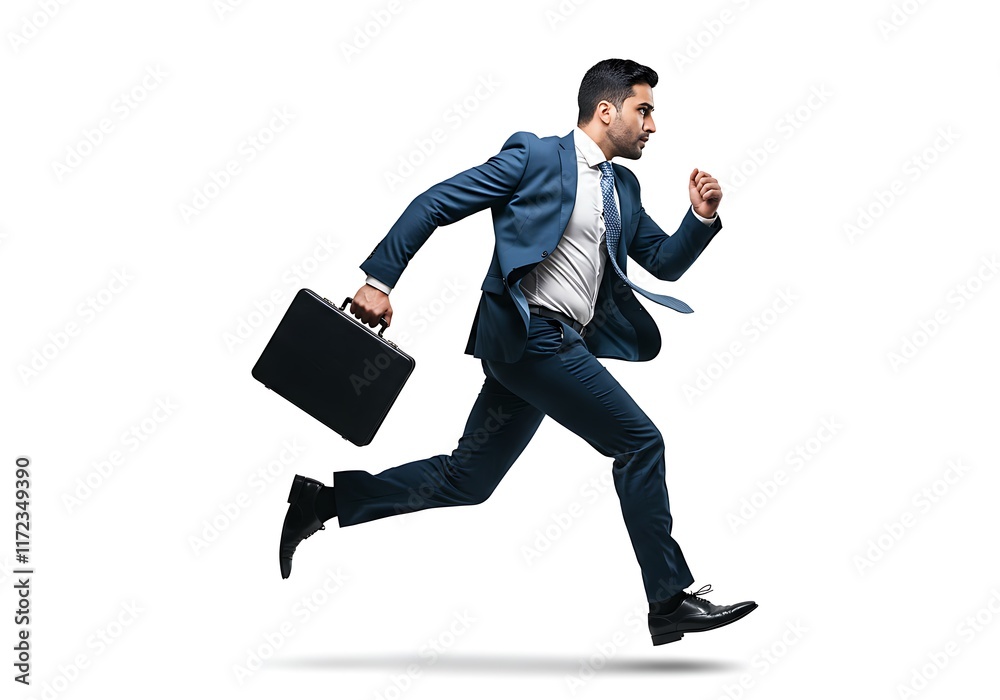 running businessman isolated on white background PNG. cutout Stock ...