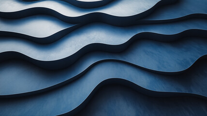 Poster - Abstract Blue Wave Pattern:  A hypnotic and stylish abstract background with a captivating wave pattern in shades of blue, evoking a sense of movement, depth, and serenity.