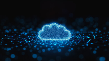 Poster - Glowing Cloud Computing Symbol 