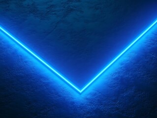 Aufkleber - Blue Neon Lights Forming a V Shape on a Wall