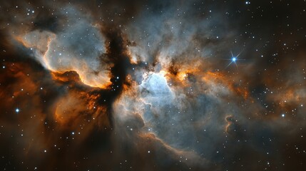 Aufkleber - Vibrant cosmic nebula surrounded by stars showcasing the beauty of the universe in a breathtaking space scene.