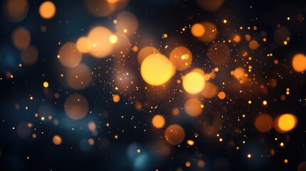 Aufkleber - Abstract bokeh lights in warm tones with a dark background creating a festive and vibrant atmosphere suitable for various designs and themes