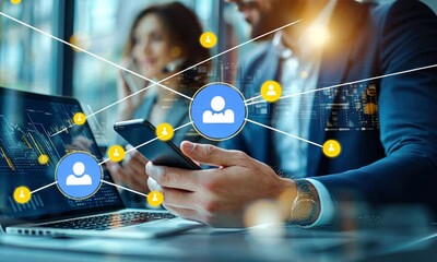 Poster - Global Business Network Collaboration  Digital Business Strategy Modern Technology
