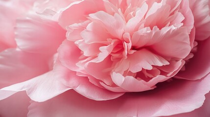 Poster - Pink peony flower close-up with soft petals creating a romantic and delicate atmosphere for love and affection themed designs