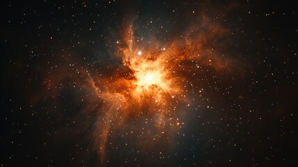 Aufkleber - Vibrant Nebula with Brilliant Stars Illuminating the Dark Abyss of Outer Space