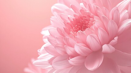 Poster - Pink chrysanthemums close up with soft background for floral design and decoration highlighting delicate petals and soothing hues.