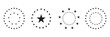 © Aquavisionweath6 - Print Stars of various sizes arranged in a circle. Round frame, border. Black star shape, simple symbol. Design element, ornament.