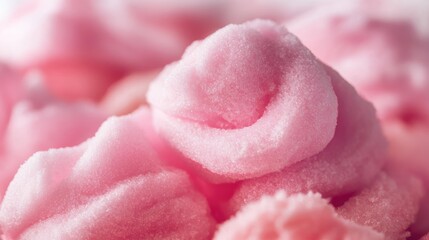 Poster - Close up of fluffy pink cotton candy vibrant sweet treat ideal for children at fairs or carnivals