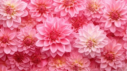 Aufkleber - Pink floral background featuring a vibrant arrangement of various pink and white flowers in full bloom. Ideal for spring-themed designs.