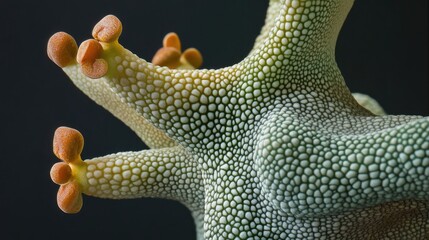 Poster - Pachypodium succulent close-up showcasing unique texture and vibrant colors on a dark background
