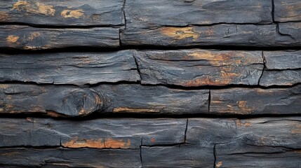 Poster - Detailed view of dark textured wooden planks with cracks and rich brown tones, perfect for a vintage and aged background, top view