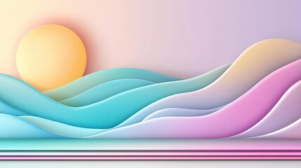 abstract modern template design with pastel gradient shapes, ample copy space, and minimalist layout for professional use, realistic style