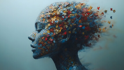 Poster - Abstract Mind Puzzle Woman 