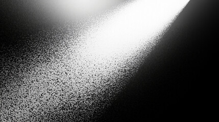 Poster - Dramatic spotlight on grainy textured black and white abstract background with light and shadow effects, creating a high contrast, moody, and mysterious atmosphere.