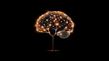 Poster - glowing brain icon with interconnected nodes and data points, symbolizing the learning and analytica