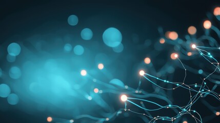 Poster - network of interconnected devices glowing with data streams flowing between them, representing the i