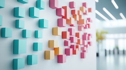 Fototapete - a large wall mounted organizational chart depicting the hierarchical structure of a multinational co
