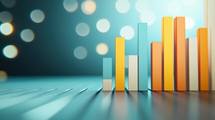 Poster - a bar chart with vertical bars of different heights, representing the performance of various product