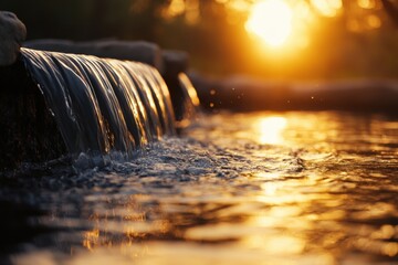 Wall Mural - Golden Hour Waterfall