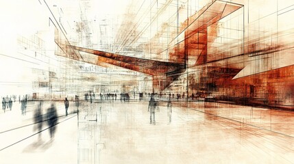 Poster - Architectural Drawings Illustrating Modern Background Concepts