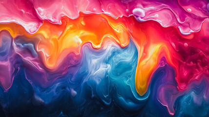 Poster - Abstract Swirl of Color: A mesmerizing abstract background of vibrant, liquid-like colors swirling and flowing, creating a captivating visual experience.