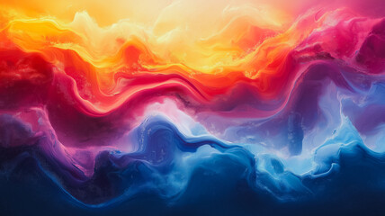 Poster - Chromatic Dreamscape: Abstract artwork featuring vibrant, swirling colors of red, orange, blue, and purple, creating a mesmerizing and dreamy visual experience.  