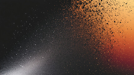 Poster - Fiery Abstract Gradient with Textured Depth: A Bold Blend of Orange and Black Hues