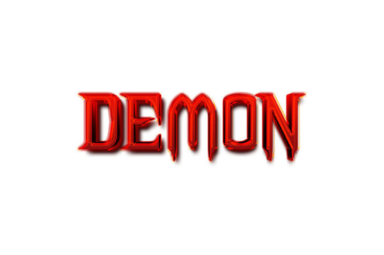 Demon 3d text effect transparent style