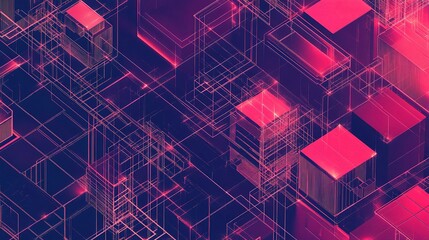 Poster - Abstract Geometric Background with Tech Mechanical Elements